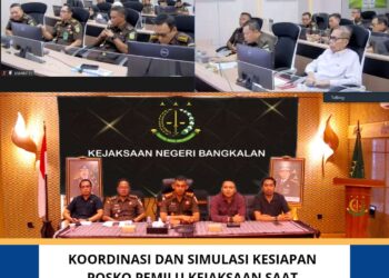 RAPAT KOORDINASI DAN SIMULASI KESIAPAN POSKO PEMILU KEJAKSAAN SAAT PERHITUNGAN SUARA PEMILU TAHUN 2024
