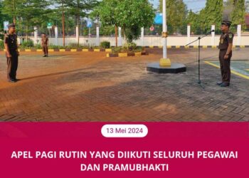 APEL PAGI RUTIN YANG DIIKUTI SELURUH PEGAWAI DAN PRAMUBHAKTI