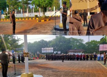 APEL PAGI RUTIN YANG DIIKUTI SELURUH PEGAWAI, PRAMUBHAKTI DAN SISWA MAGANG