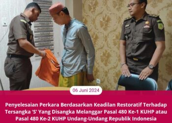 PENYELESAIAN PERKARA BERDASARKAN KEADILAN RESTORATIF TERHADAP TERSANGKA ‘S’ YANG DISANGKA MELANGGAR PASAL 480 KE-1 KUHP ATAU PASAL 480 KE-2 KUHP UNDANG-UNDANG REPUBLIK INDONESIA