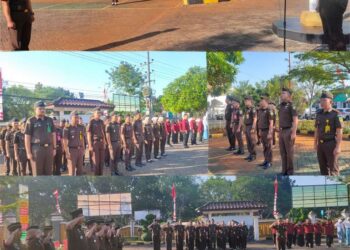 APEL PAGI RUTIN YANG DIIKUTI SELURUH PEGAWAI, PRAMUBHAKTI DAN SISWA MAGANG