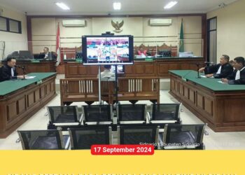 SIDANG PERTAMA PADA PERKARA DUGAAN TINDAK PIDANA KORUPSI DALAM PENYERTAAN MODAL BUMD / PT. SUMBER DAYA KEPADA PT. AMAN PADA TA. 2019 DENGAN AGENDA PEMBACAAN SURAT DAKWAAN