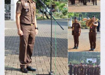 APEL PAGI RUTIN YANG DIIKUTI SELURUH PEGAWAI, PRAMUBHAKTI DAN SISWA MAGANG