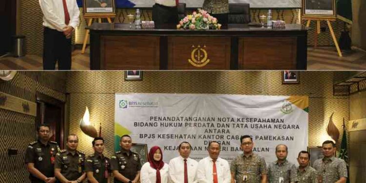PENANDATANGANAN NOTA KESEPAHAMAN BIDANG HUKUM PERDATA DAN TATA USAHA NEGARA ANTARA BPJS KESEHATAN KANTOR CABANG PAMEKASAN DENGAN KEJAKSAAN NEGERI BANGKALAN.