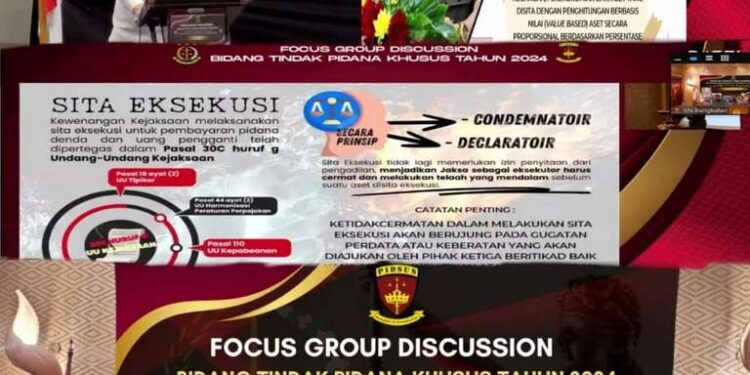 FOCUS GROUP DISCUSSION (FGD)BIDANG TINDAK PIDANA KHUSUS TAHUN 2024 DENGAN TEMA PERLAKUAN TERHADAP OBJEK SITA EKSEKUSI BERKAITAN DENGAN HAK-HAK PIHAK KETIGA YANG BERITIKAD BAIK