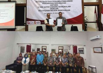 PENANDATANGANAN PERJANJIAN KERJASAMA ANTARA PT. BANK PEMBANGUNAN DAERAH JAWA TIMUR TBK. CABANG BANGKALAN DENGAN KEJAKSAAN NEGERI BANGKALAN.