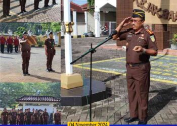 APEL PAGI RUTIN YANG DIIKUTI SELURUH PEGAWAI, PRAMUBHAKTI DAN SISWA MAGANG