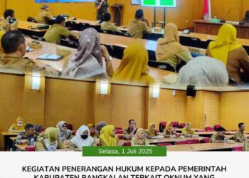 KEGIATAN PENERANGAN HUKUM KEPADA PEMERINTAH KABUPATEN BANGKALAN TERKAIT OKNUM YANG MELAKUKAN PENYALAHGUNAAN SIMBOL NEGARA DALAM SURAT DAN DUGAAN PENIPUAN TERHADAP NASABAH BANK BRI YANG BERMASALAH. (MEMPEDOMANI TROOF INFO NO. R-TI- 02/D/DSB.4/05/2025 TANGGAL 7 MEI 2025)