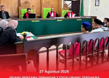 SIDANG PERTAMA TERHADAP 3 (TIGA) ORANG TERDAKWA DENGAN INISIAL ‘SR’, ‘AY’ DAN ‘MI’ PADA PERKARA DUGAAN TINDAK PIDANA DI BIDANG CUKAI DENGAN AGENDA PEMBACAAN DAKWAAN