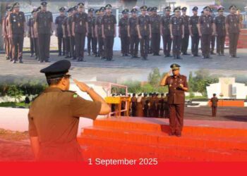 UPACARA DAN ZIARAH TAMAN MAKAM PAHLAWAN DALAM RANGKA HARI LAHIR KEJAKSAAN REPUBLIK INDONESIA KE-80 TAHUN 2025 DI KEJAKSAAN NEGERI BANGKALAN