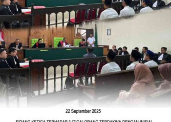 SIDANG KEDUA TERHADAP 3 (TIGA) ORANG TERDAKWA ‘SR’, ‘AY’ DAN ‘MI’ PADA PERKARA DUGAAN TINDAK PIDANA DI BIDANG CUKAI DENGAN AGENDA PEMBUKTIAN (PEMERIKSAAN SAKSI)
