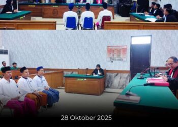 SIDANG KEENAM TERHADAP 3 (TIGA) ORANG TERDAKWA PADA PERKARA DUGAAN TINDAK PIDANA DI BIDANG CUKAI DENGAN AGENDA PEMBACAAN NOTA PEMBELAAN (PLEDOI)