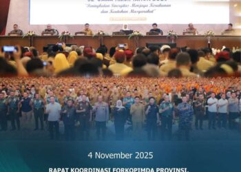 RAPAT KOORDINASI FORKOPIMDA PROVINSI, KABUPATEN/KOTA DAN FORKOPIMCAM SE-JAWA TIMUR DALAM RANGKA PENINGKATAN SINERGITAS MENJAGA KERUKUNAN, KEAMANAN DAN KETERTIBAN UMUM