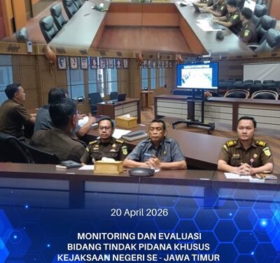 MONITORING DAN EVALUASI BIDANG TINDAK PIDANA KHUSUS KEJAKSAAN NEGERI SE-JAWA TIMUR