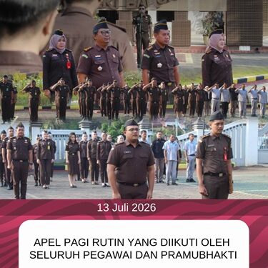 APEL PAGI RUTIN KEJAKSAAN NEGERI BANGKALAN HARI SENIN, TANGGAL 13 JULI 2026