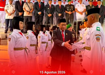 PENGUKUHAN PASUKAN PENGIBAR BENDERA PUSAKA KABUPATEN BANGKALAN DALAM RANGKA PERINGATAN HUT KE-81 KEMERDEKAAN REPUBLIK INDONESIA TAHUN 2026